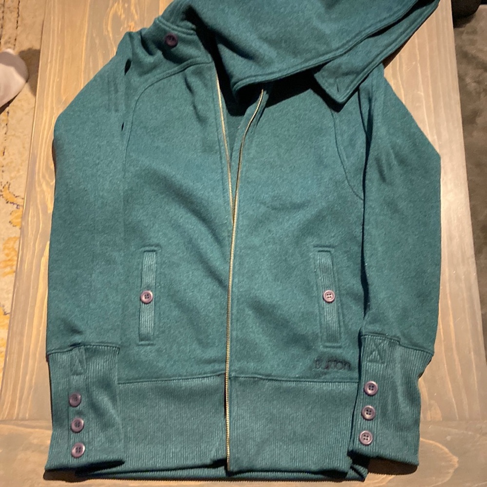 Burton zip up sweater. Dark green
